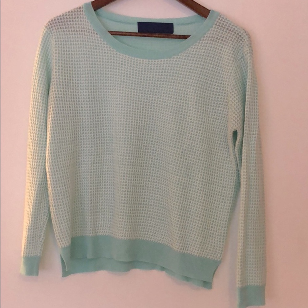 Green waffle sweater